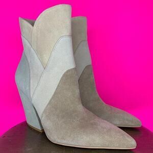 Dolce Vita Neena Taupe Beige Suede Pointed Toe Heeled Boot US 9